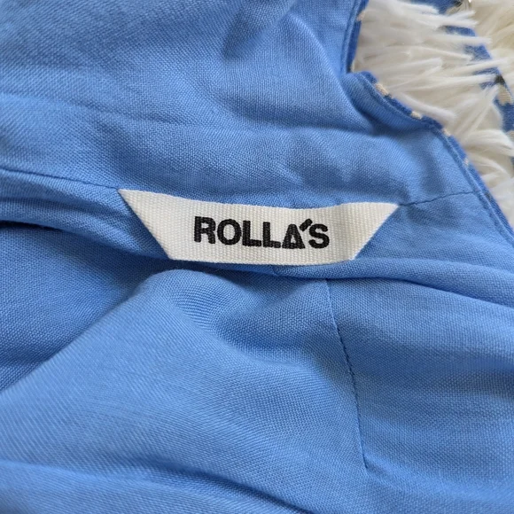 Rollas Brand Blue Tulips Button-Down Dress, XS - Picture 2 of 10